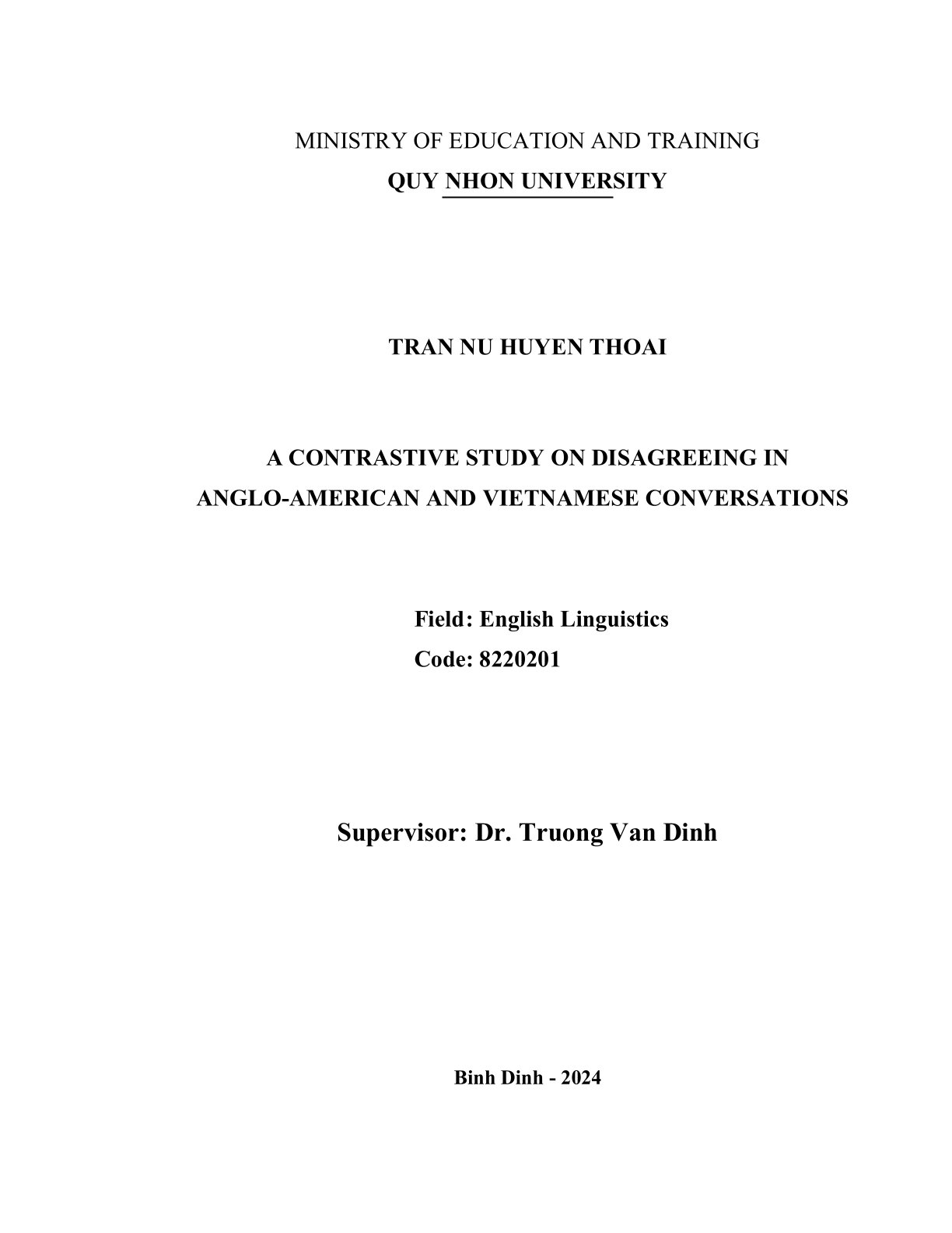 A contrastive study on disagreeing in Anglo-American and Vietnamese conversations