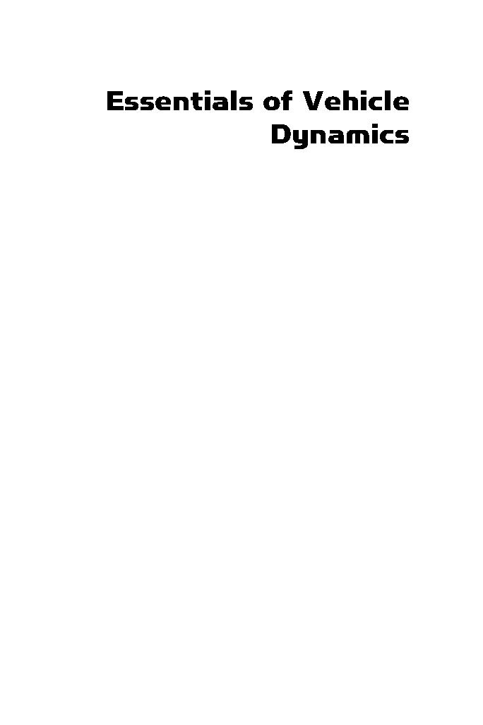 Essentials of vehicle dynamics