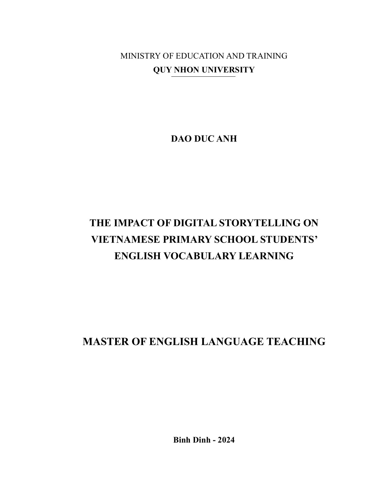 The impact of Digital Storytelling on Vietnamese primary school students' English vocabulary learning