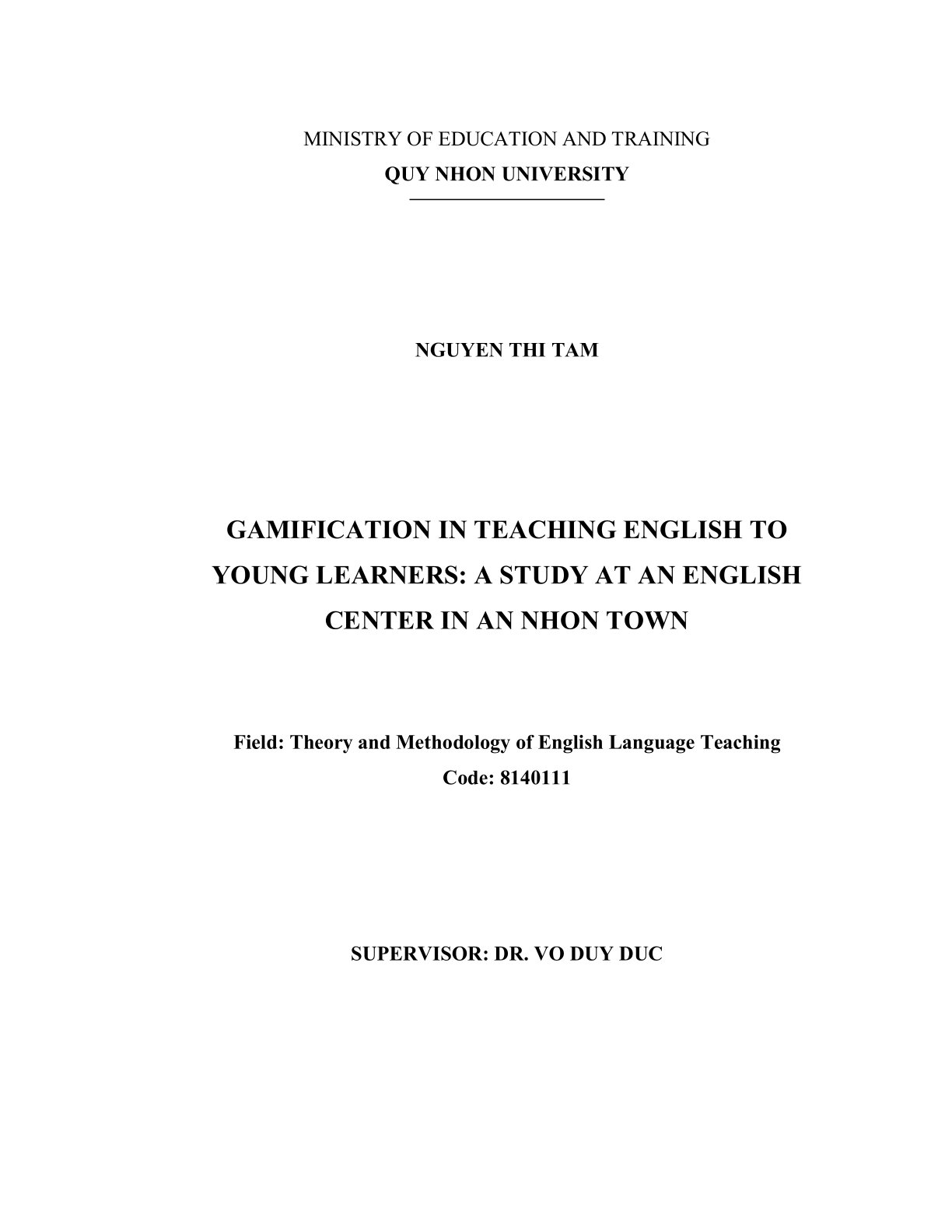 Gamification in Teaching English to Young Learners: A Study at an English Center in An Nhon Town