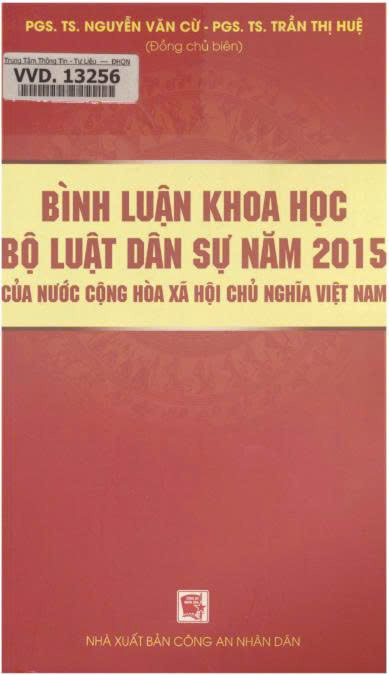 Bình luận khoa học bộ luật dân sự năm 2015 của nước cộng hòa xã hội chủ nghĩa Việt Nam