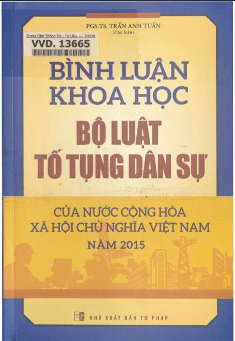 Bình luận khoa học bộ luật tố tụng dân sự của nước Cộng hòa xã hội chủ nghĩa Việt Nam năm 2015