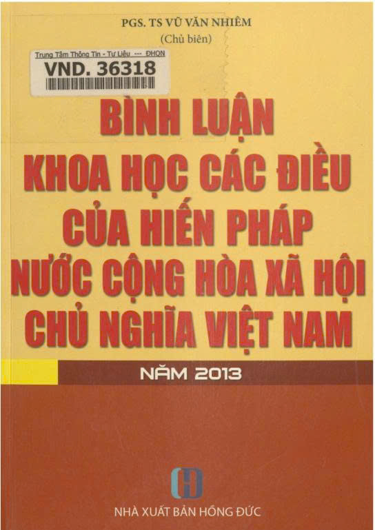 Bình luận khoa học các điều của Hiến pháp nước Cộng hoà Xã hội Chủ nghĩa Việt Nam