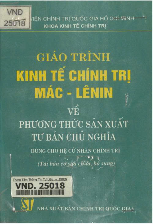 Giáo trình kinh tế chính trị Mác - Lênin