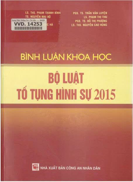 Bình luận khoa học Bộ luật tố tụng hình sự năm 2015