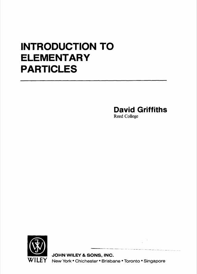 Introduction to Elementary Particles