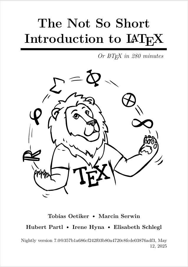The not so short introduction to Latex