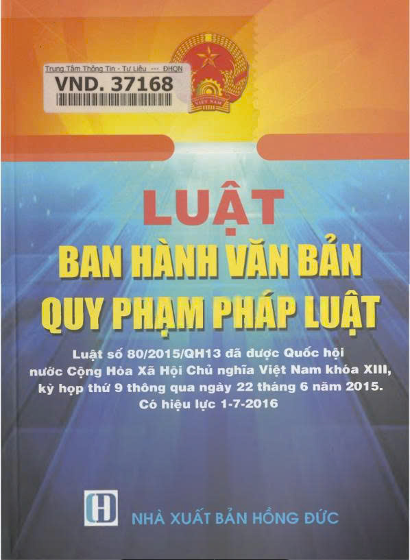 Luật ban hành văn bản quy phạm pháp luật