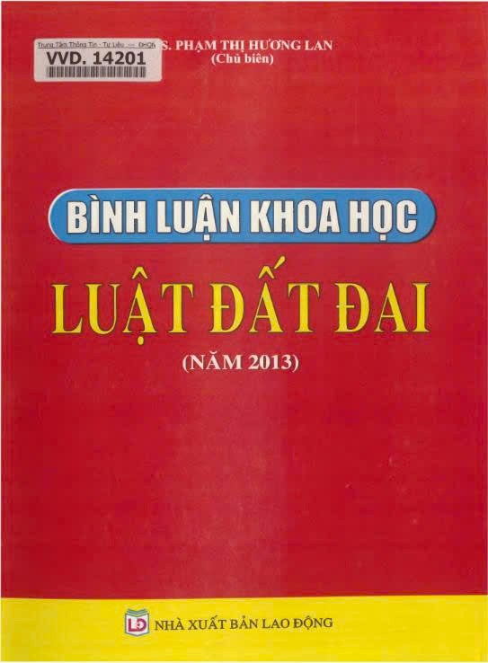 Bình luận khoa học Luật đất đai năm 2013