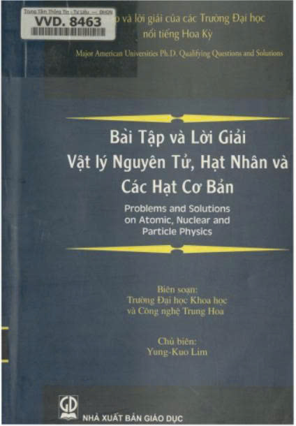 Bài tập & lời giải vật lý nguyên tử, hạt nhân và các hạt cơ bản