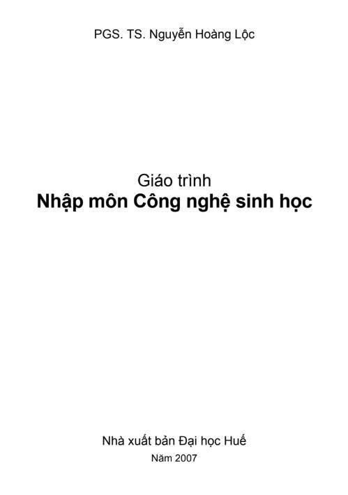 Giáo trình Nhập môn Công nghệ sinh học