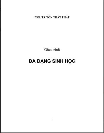 Giáo trình đa dạng sinh học