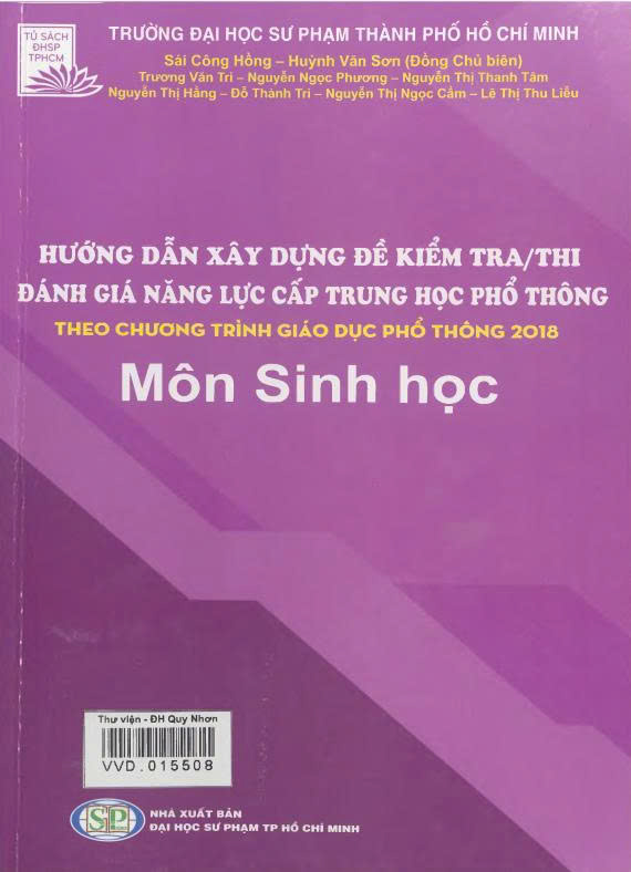 Hướng dẫn xây dựng đề kiểm tra/thi đánh giá năng lực cấp Trung học phổ thông theo chương trình giáo dục phổ thông 2018 môn Sinh học