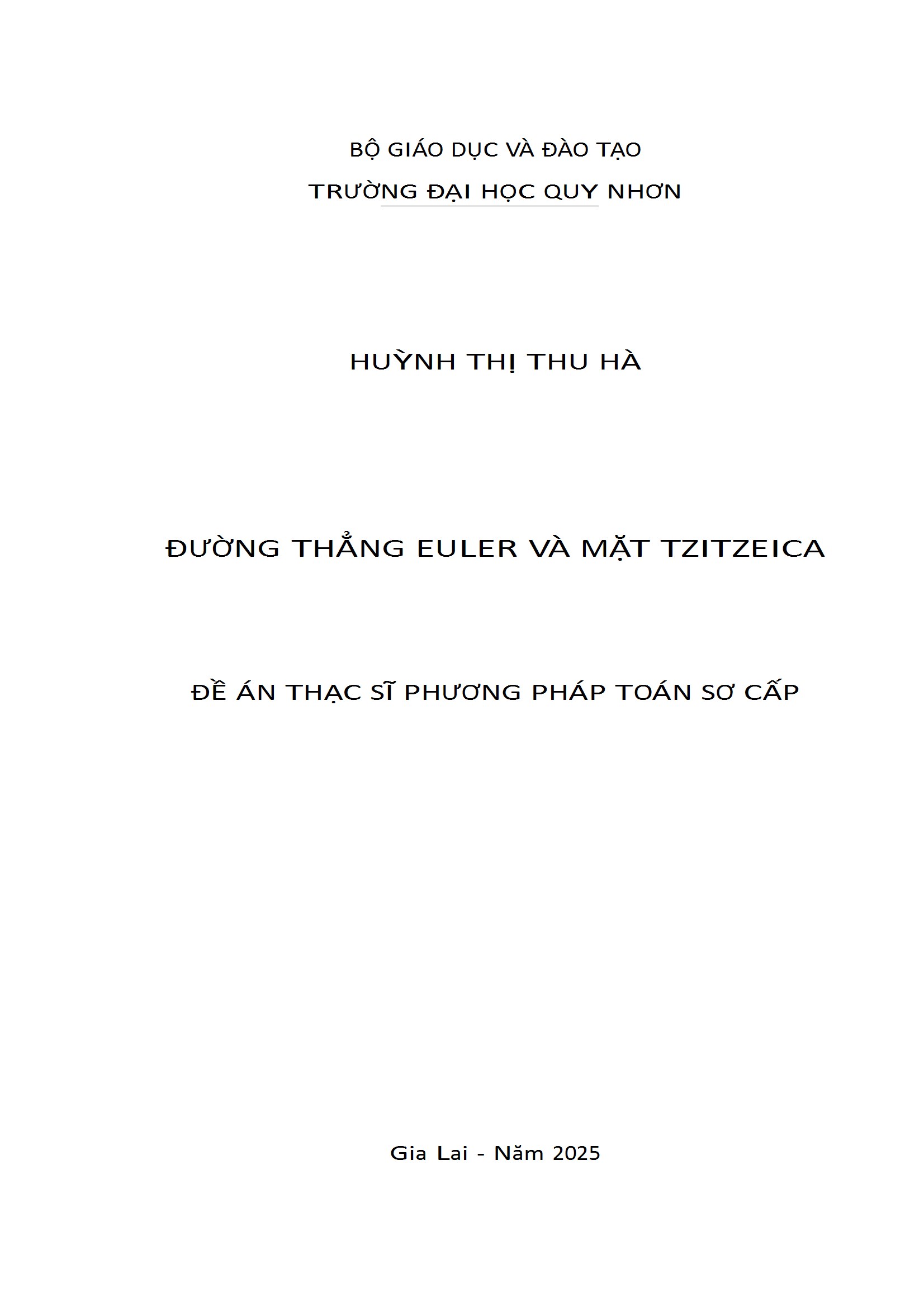 Đường thẳng Euler và mặt Tzitzeica