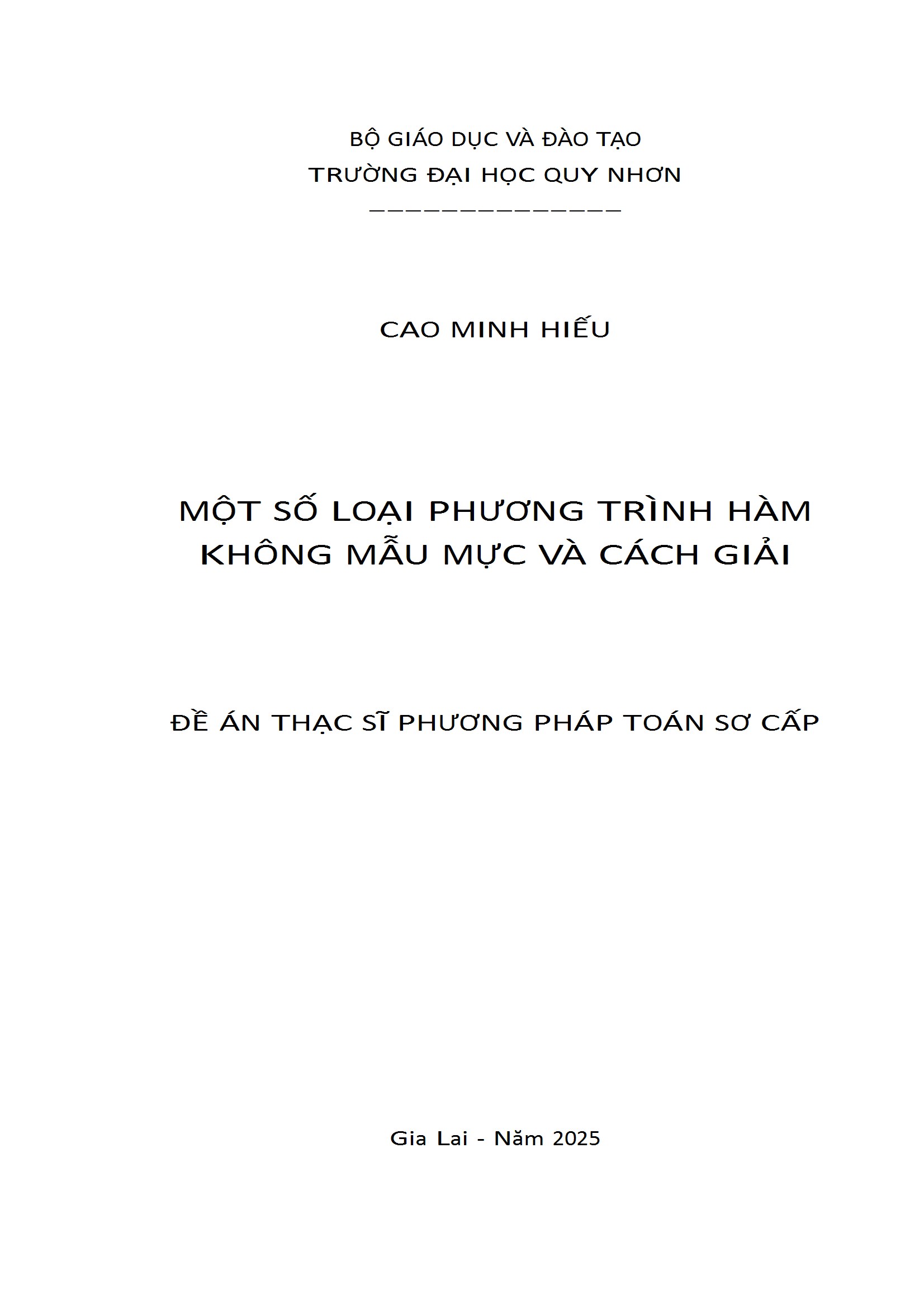 Một số loại phương trình hàm không mẫu mực và cách giải