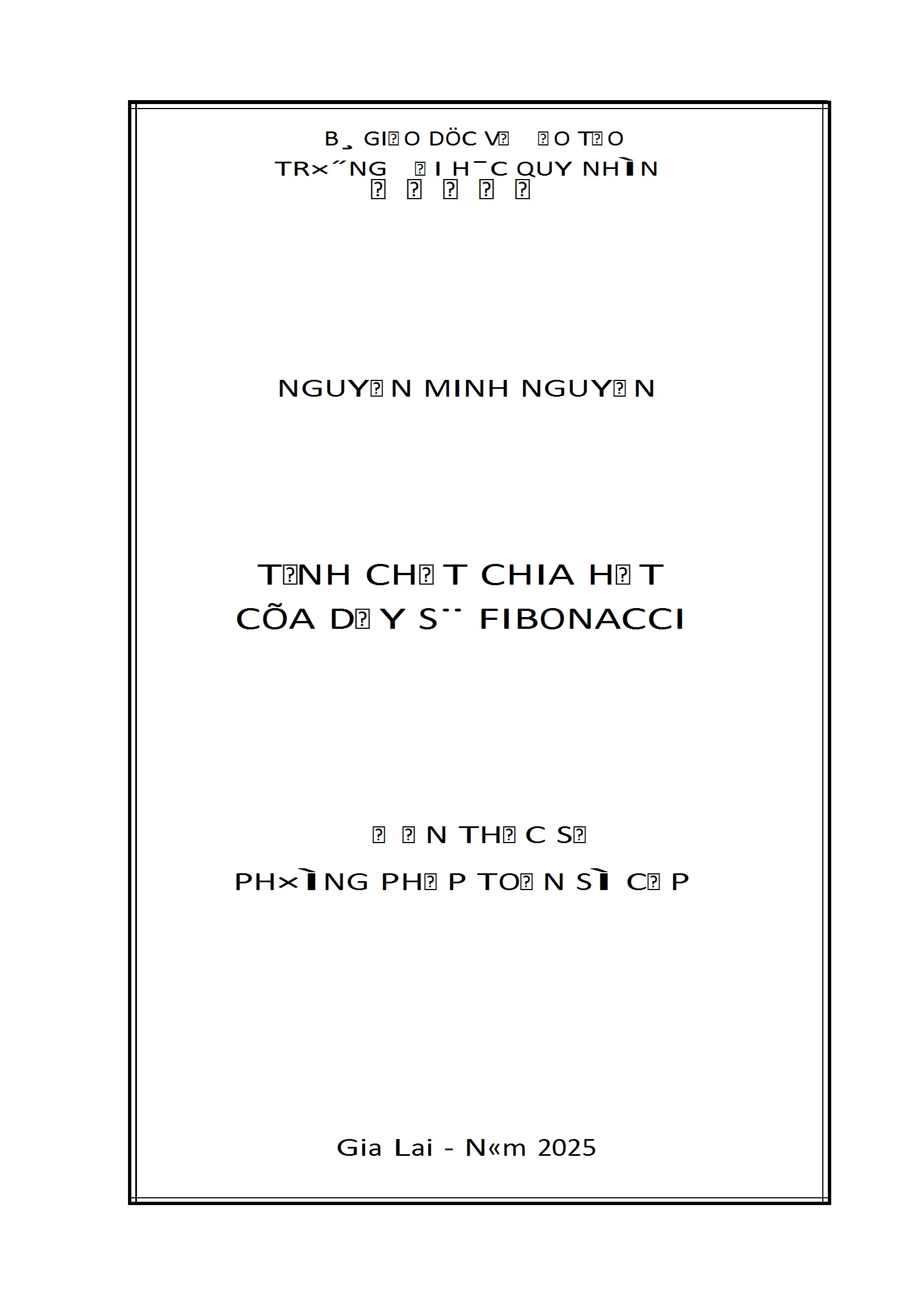 Tính chất chia hết của dãy số Fibonacci