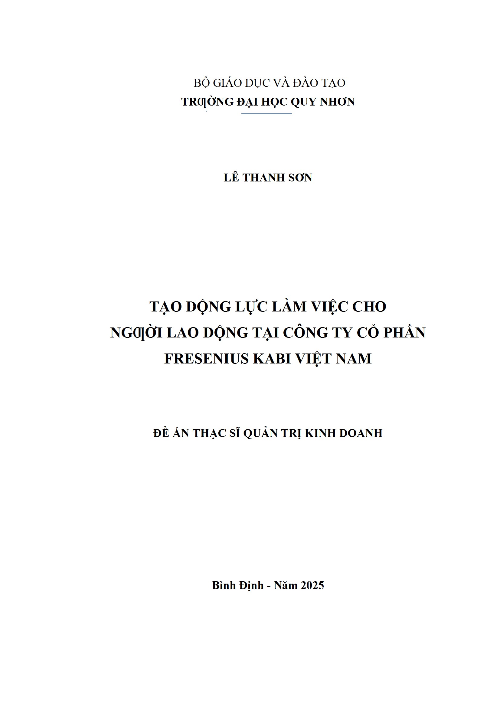 Tạo động lực làm việc cho người lao động tại Công ty Cổ phần Fresenius Kabi Việt Nam