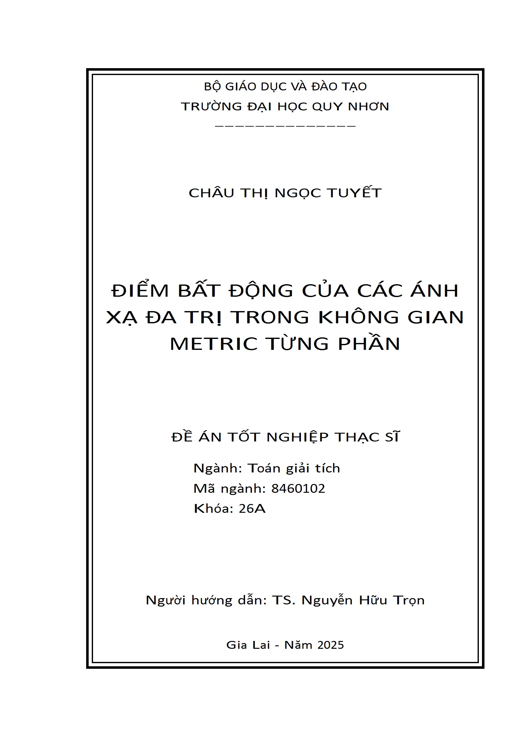 Điểm bất động của ánh xạ đa trị trong không gian metric từng phần