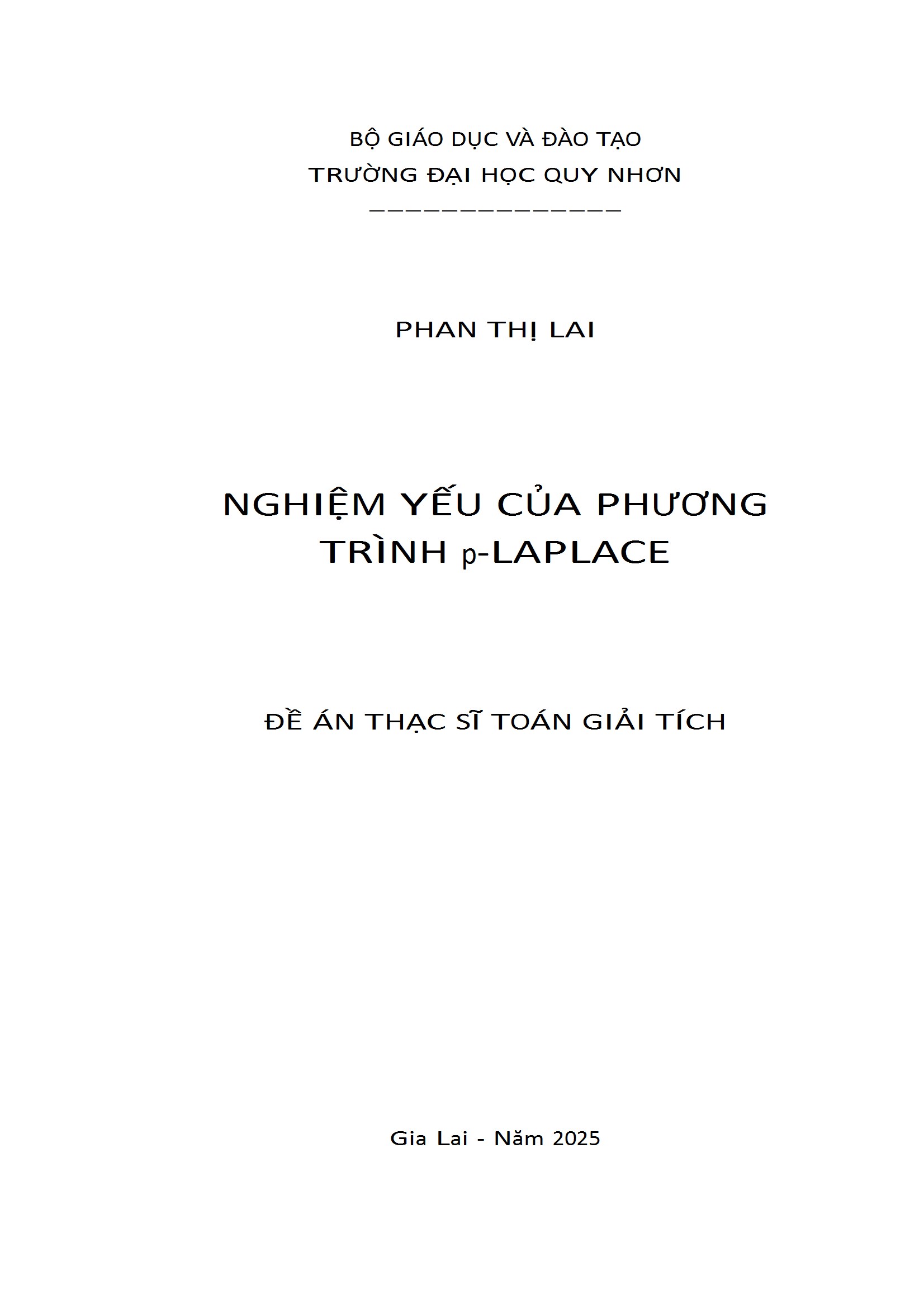 Nghiệm yếu của phương trình p-LAPLACE