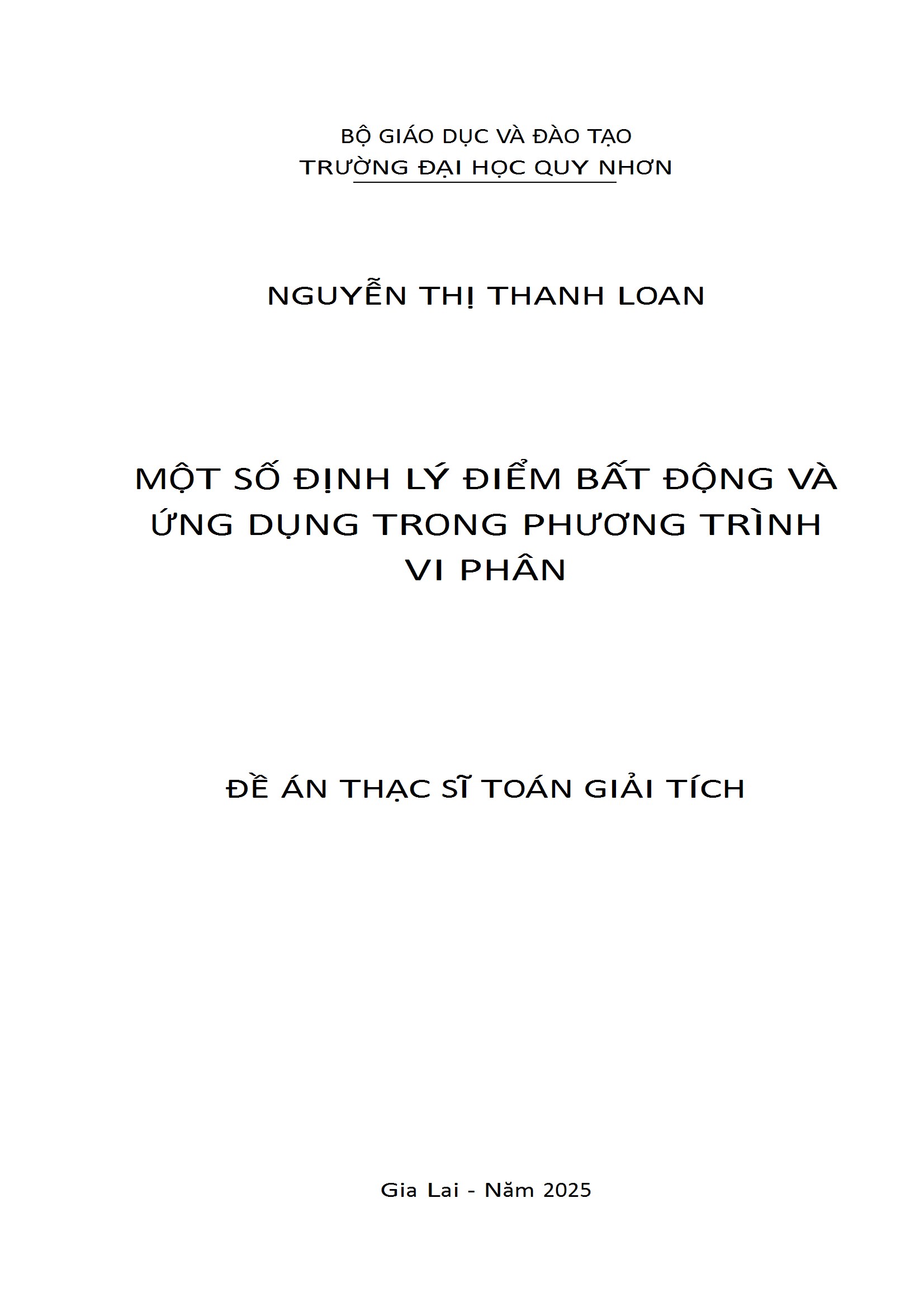 Một số định lý điểm bất động và ứng dụng trong phương trình vi phân