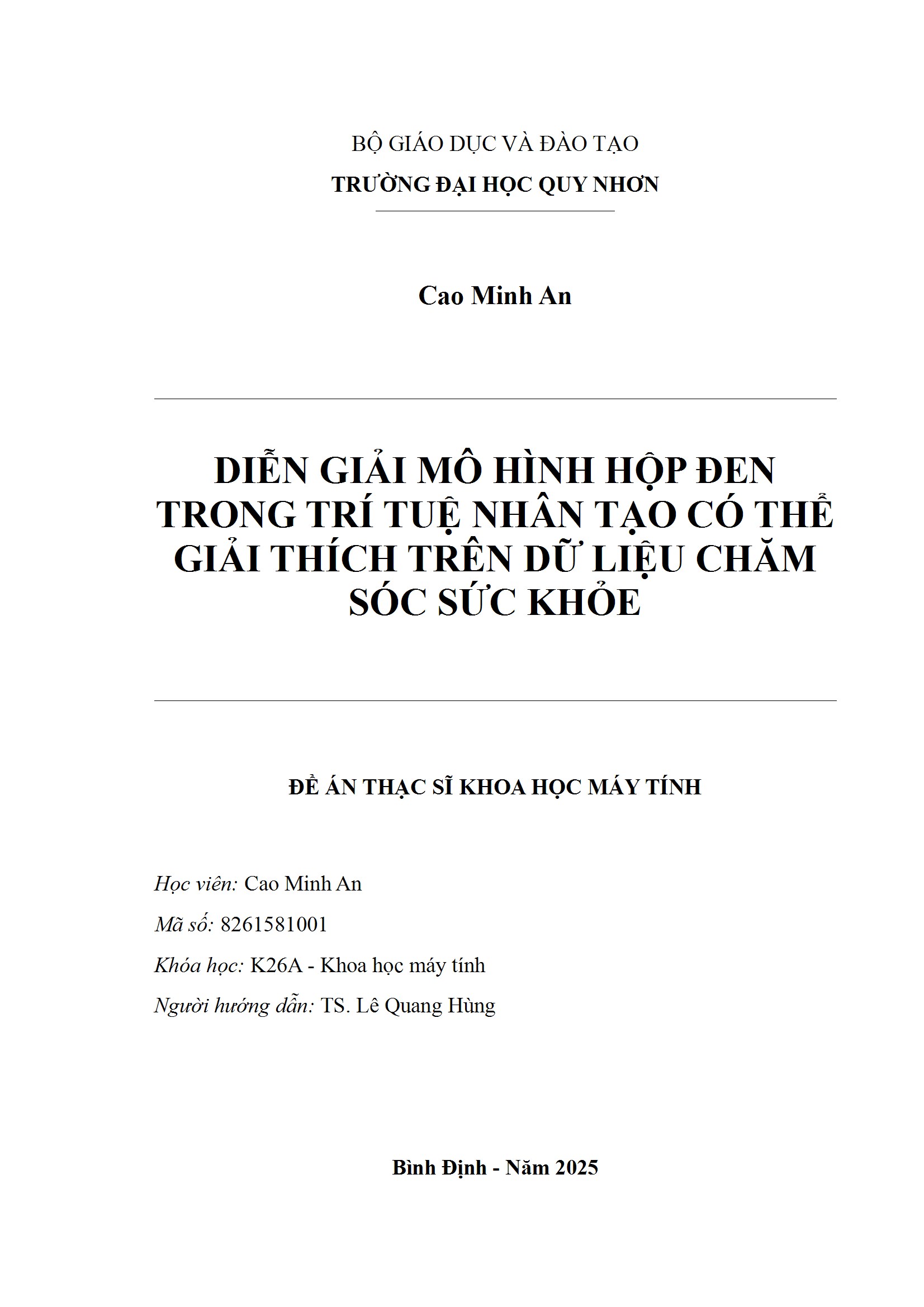 Diễn giải mô hình hộp đen trong trí tuệ nhân tạo có thể giải thích trên dữ liệu chăm sóc sức khỏe