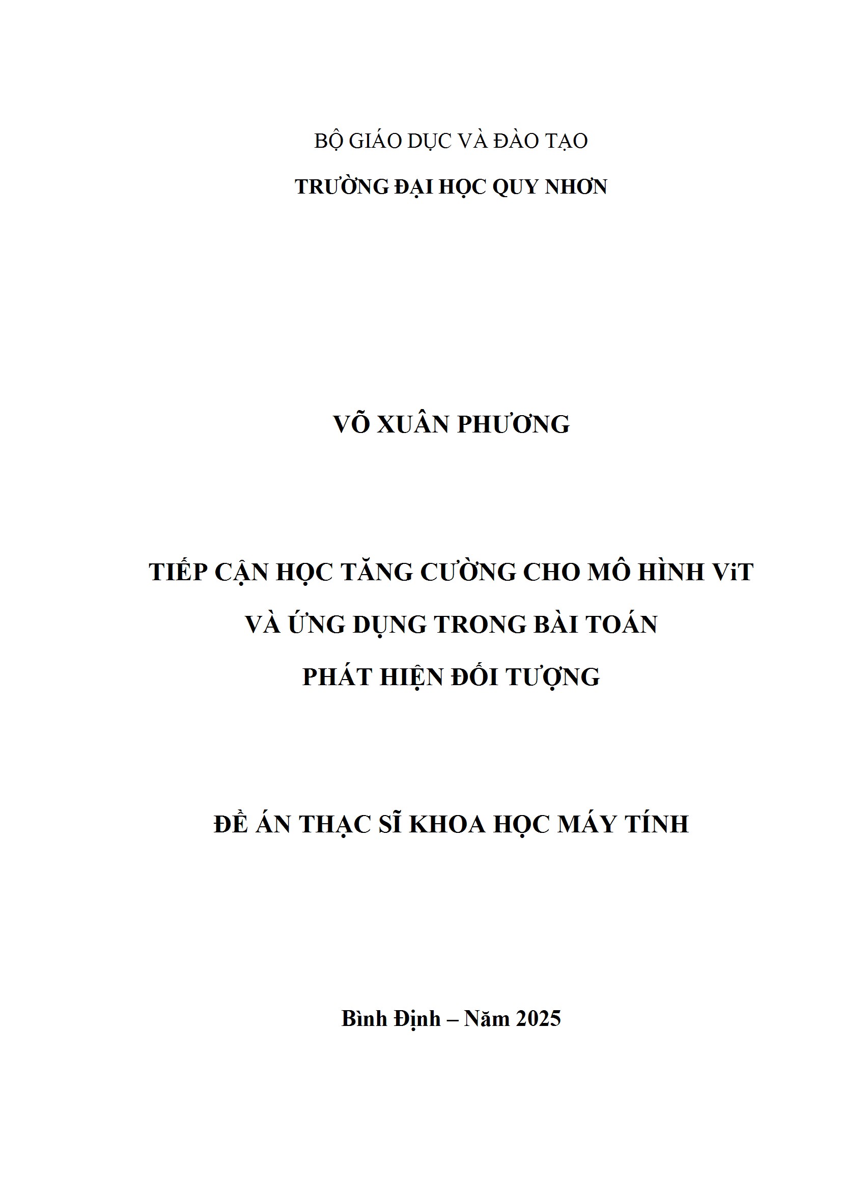 Tiếp cận học tăng cường cho mô hình ViT và ứng dụng trong bài toán phát hiện đối tượng