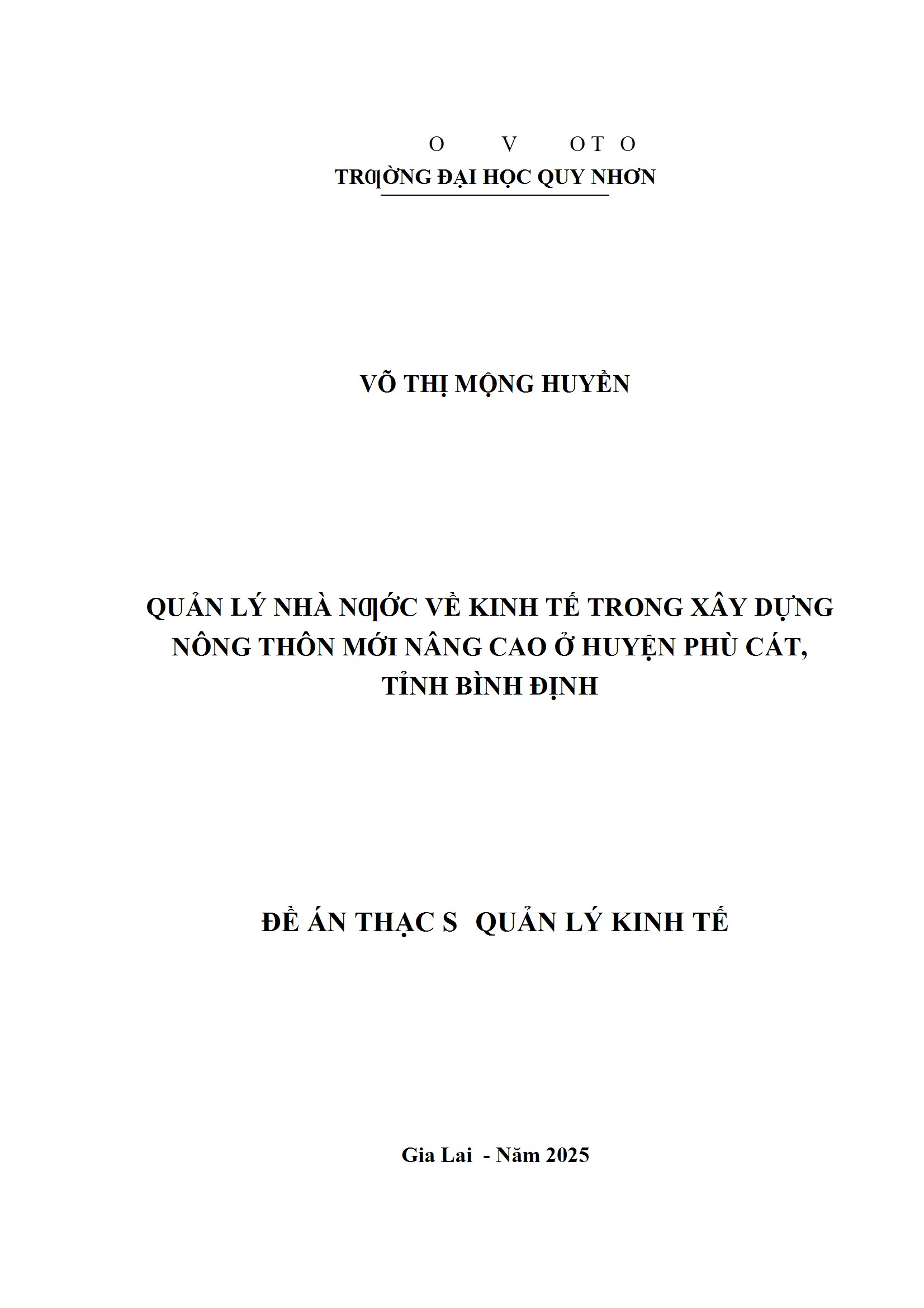 Quản lý nhà nước về kinh tế trong xây dựng nông thôn mới nâng cao ở huyện Phù Cát, tỉnh Bình Định
