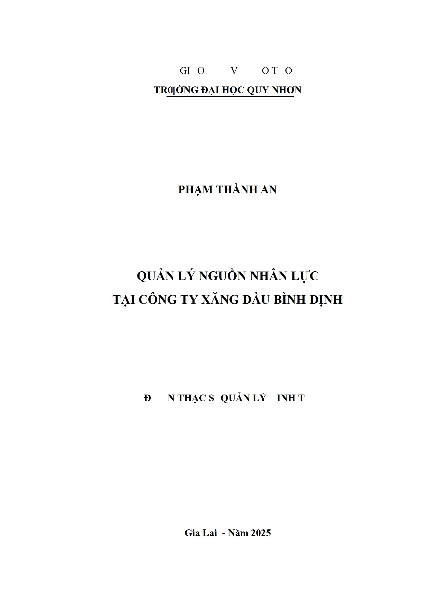 Quản lý nguồn nhân lực tại Công ty Xăng dầu Bình Định