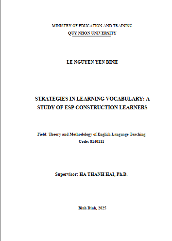 Strategies in learning ESP vocabulary : A study of construction students