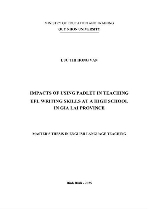 Impacts of using Padlet in teaching EFL Writing skills at a high school in Gia Lai Province