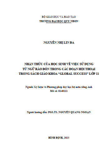 Students' perceptions of using hedges in the conversations in 11th-grade Global Success textbook
