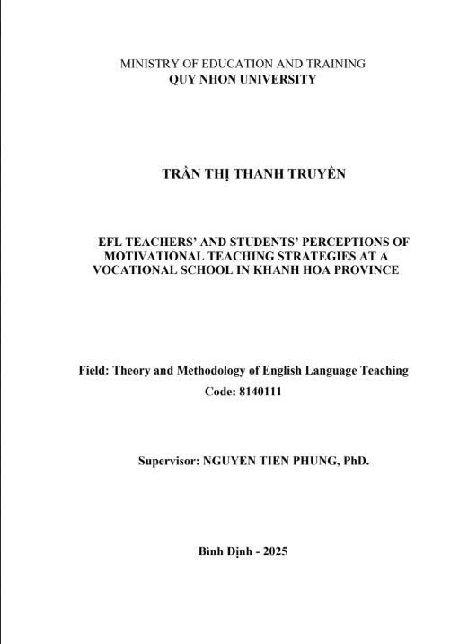 EFL teachers’ and students’ perceptions of motivational teaching strategies at a vocational school in Khanh Hoa province
