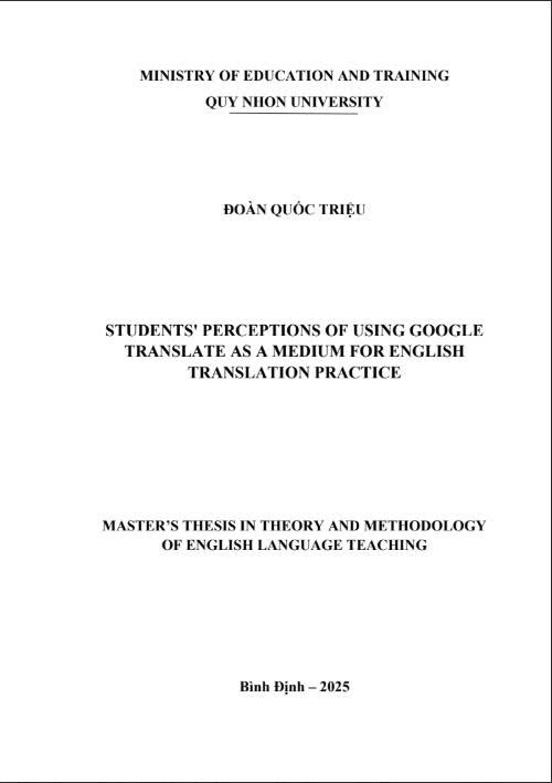 Students' perceptions of using Google Translate as a medium for English translation practice