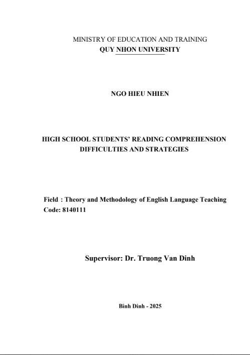 High school students' reading comprehension difficulties and strategies