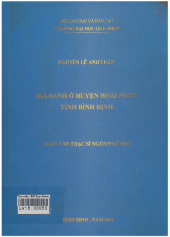 Địa danh ở huyện Hoài Nhơn tỉnh Bình Định