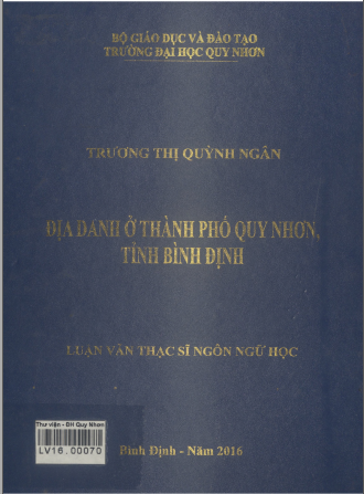 Địa danh ở thành phố Quy Nhơn tỉnh Bình Định
