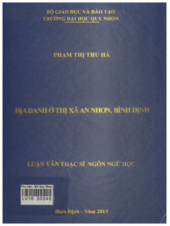 Địa danh ở thị xã An Nhơn, Bình Định