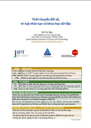 Thời chuyển đổi số, trí tuệ nhân tạo và khoa học dữ liệu