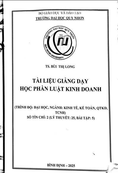 Tài liệu giảng dạy học phần luật kinh doanh