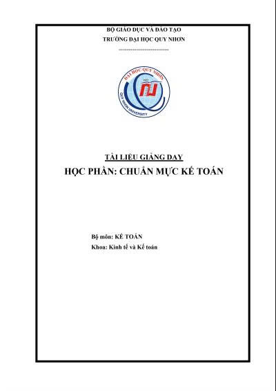 Tài liệu giảng dạy học phần chuẩn mực kế toán