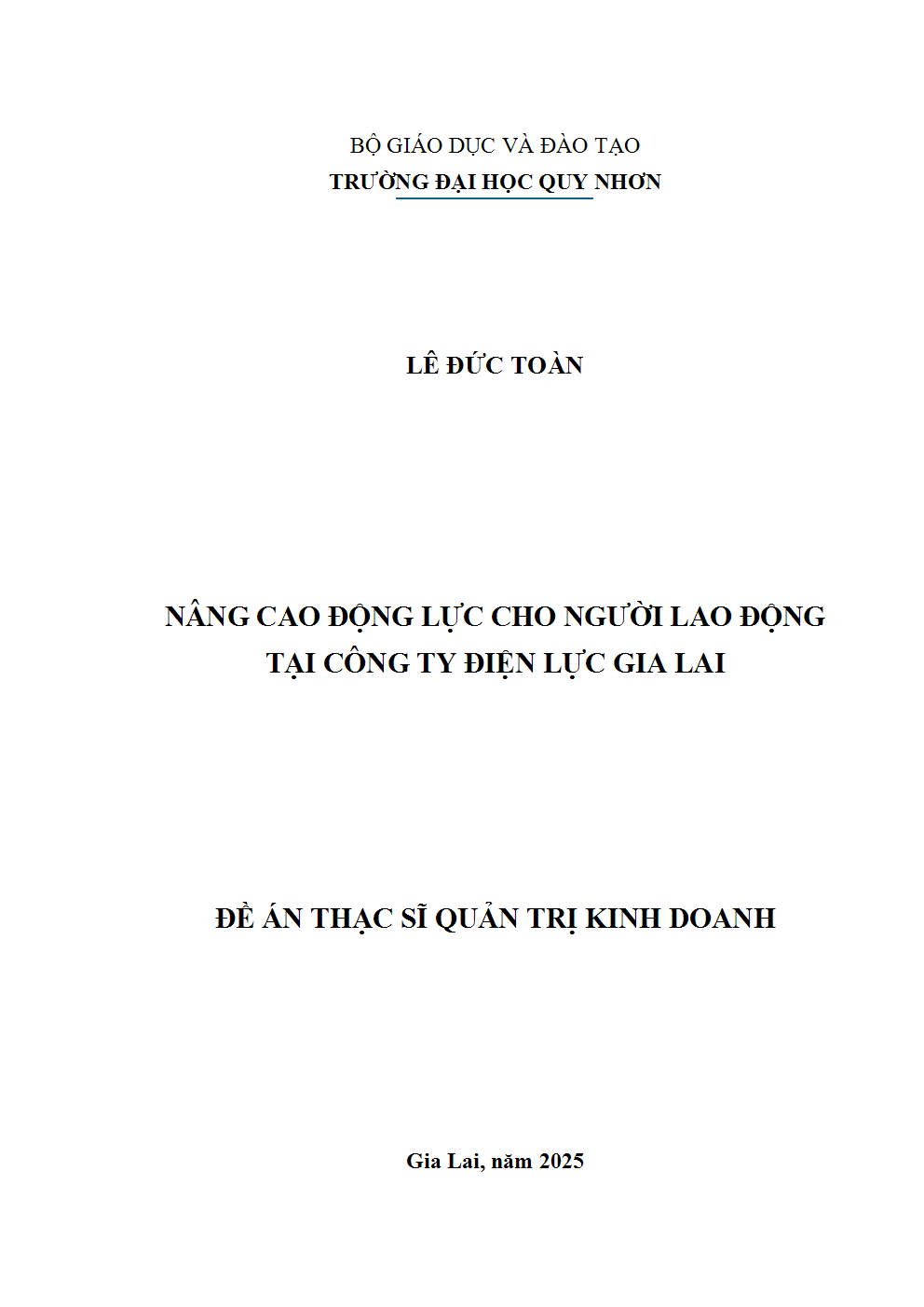 Nâng cao động lực cho người lao động tại Công ty Điện lực Gia Lai