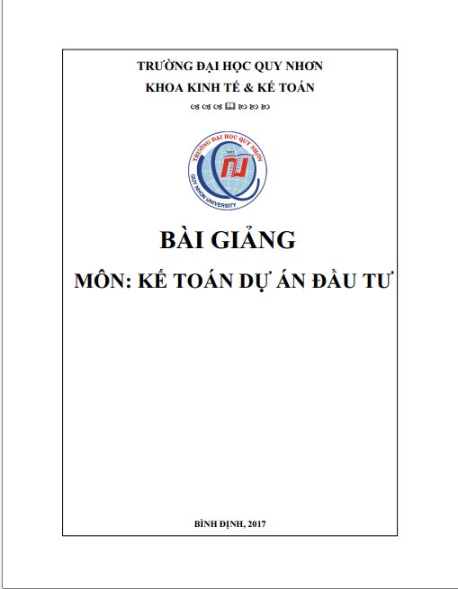 Bài giảng Kế toán dự án đầu tư