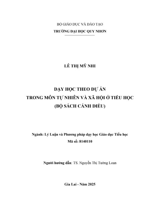 Dạy học theo dự án trong môn Khoa học ở Tiểu học (bộ sách Cánh Diều)