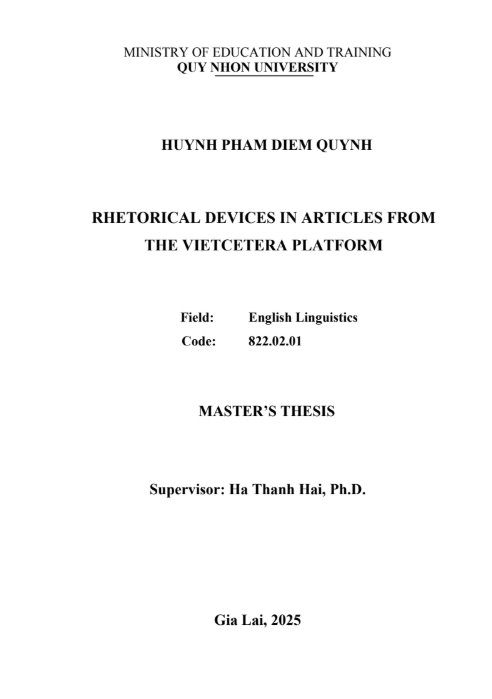 Rhetorical Devices in Articles from the Vietcetera Platform