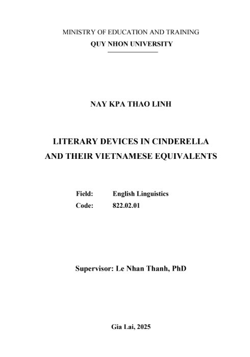 Literary devices in Cinderella and their Vietnamese equivalents