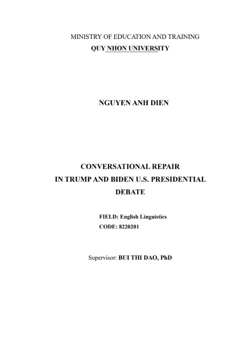 Conversational repair in Trump and Biden US presidential debates