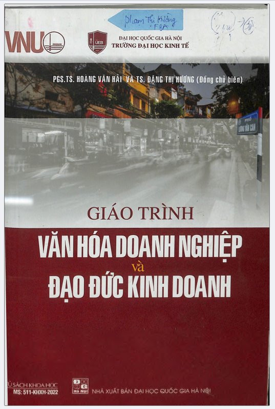 Giáo trình Văn hóa doanh nghiệp và Đạo đức kinh doanh