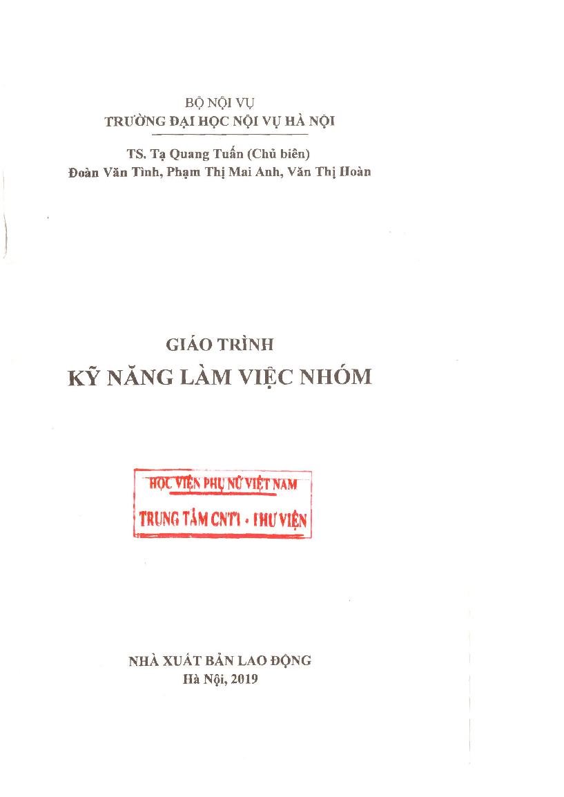 Giáo trình kỹ năng làm việc nhóm
