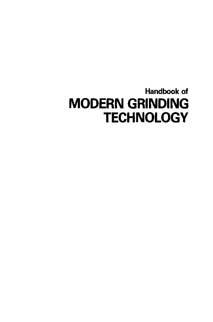 Handbook of modern grinding technology