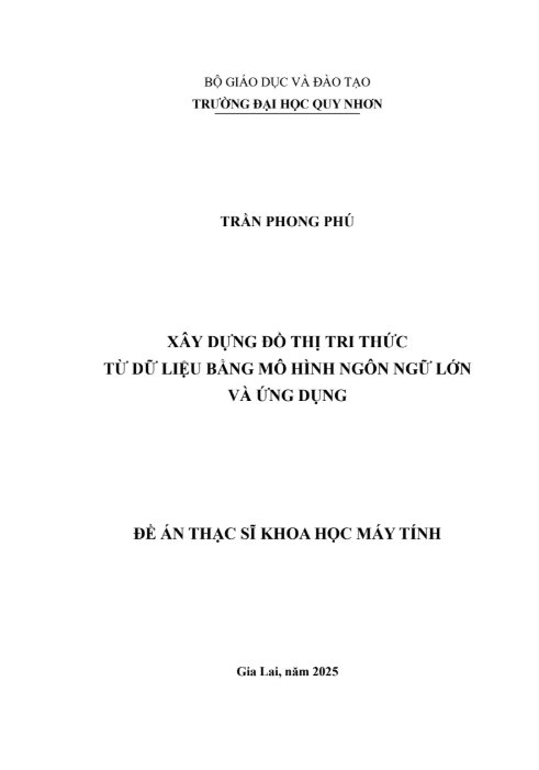 Xây dựng đồ thị tri thức từ dữ liệu bằng mô hình ngôn ngữ lớn và ứng dụng